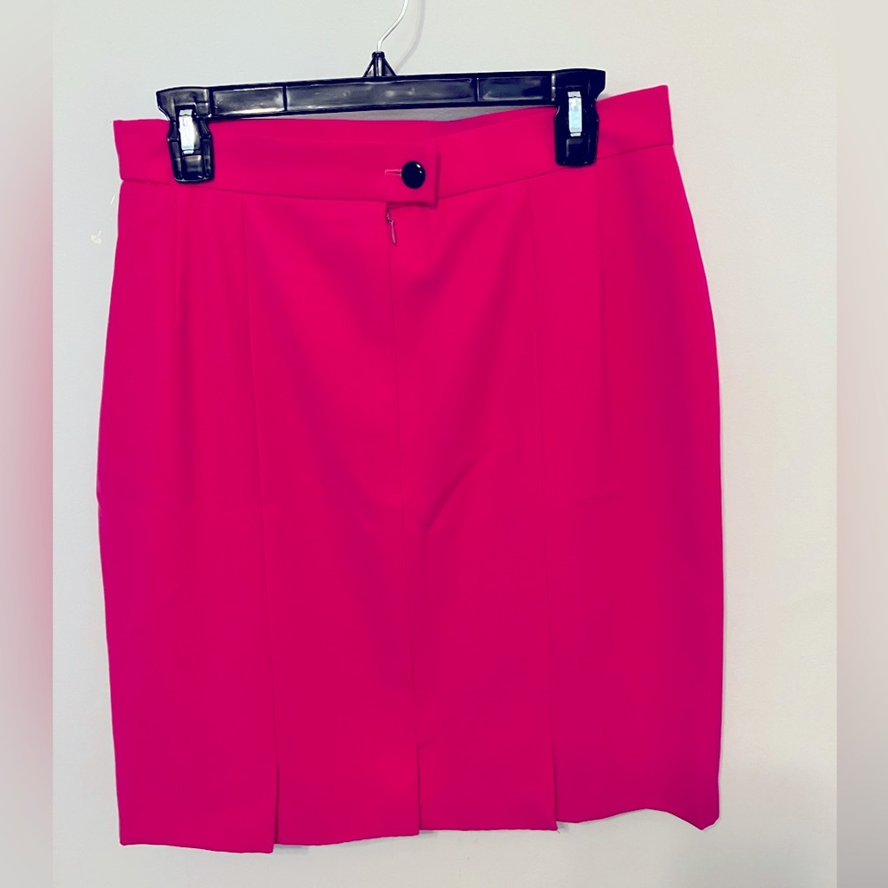 Escada Lollipop Pink 100% Pure Virgin Wool Skirt very smooth feel EU sz 42 US 10 - Picture 3 of 7